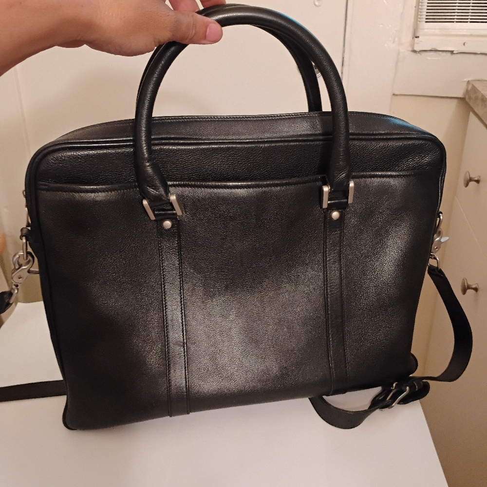 Bally Leather Briefcase Vintage Black Briefcase